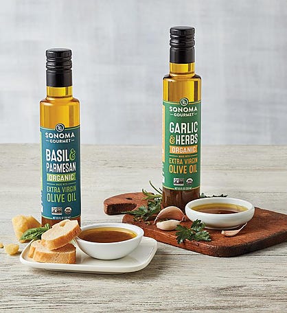 Organic Seasoned Extra Virgin Olive Oil Duo